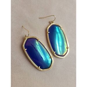 Kendra Scott Prototype Iridescent Cobalt Danielle Earrings in Gold *READ FOR CON